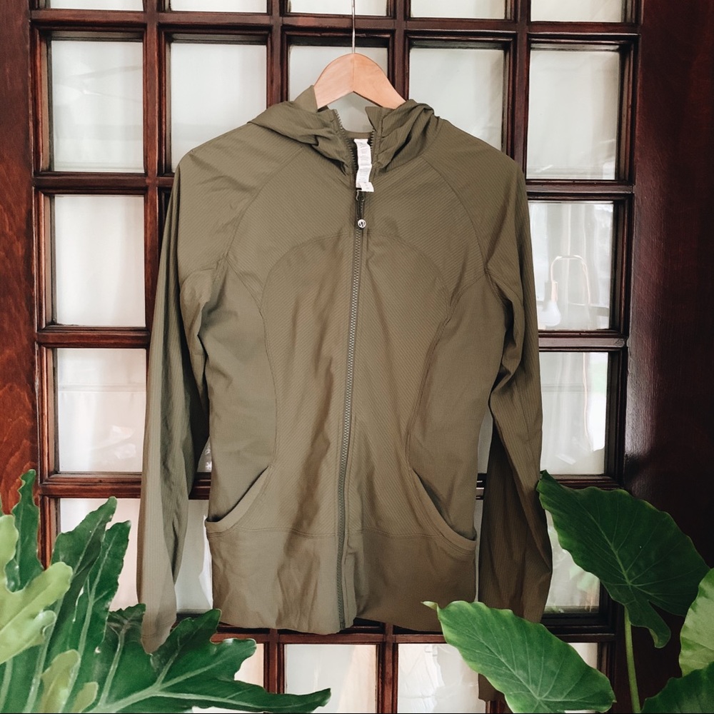 Lululemon Army Green Zip Up Size 10